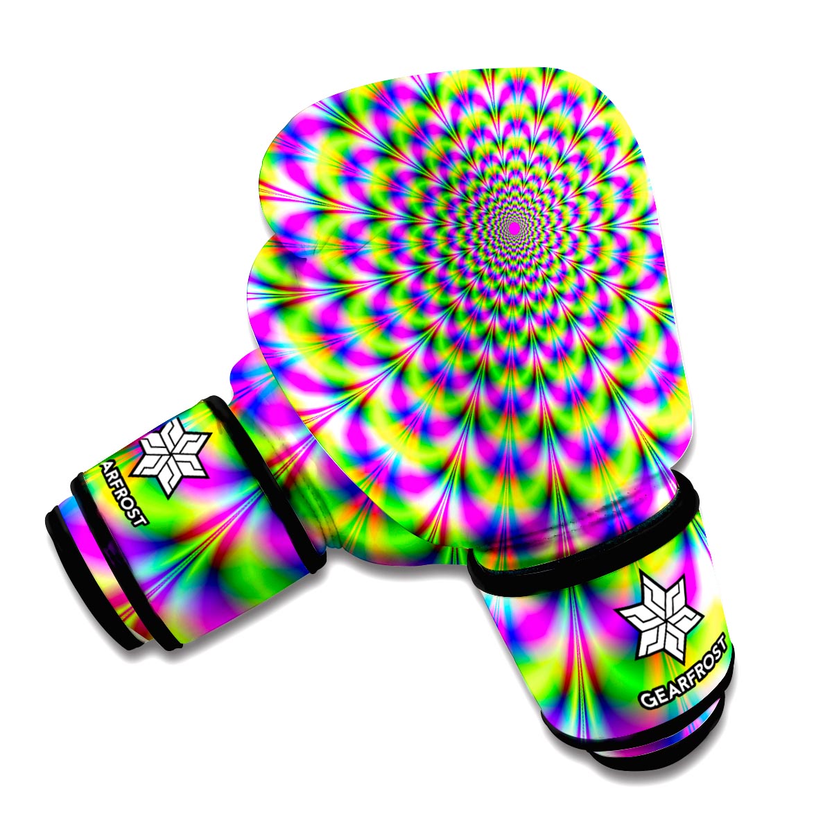 Zigzag Psychedelic Optical illusion Boxing Gloves