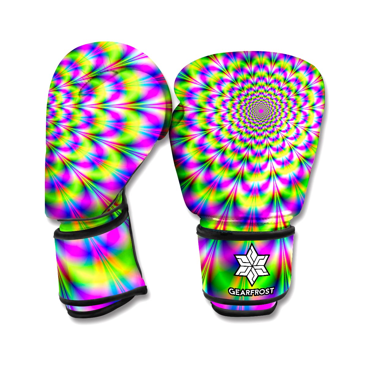 Neon Psychedelic Optical Illusion Boxing Gloves