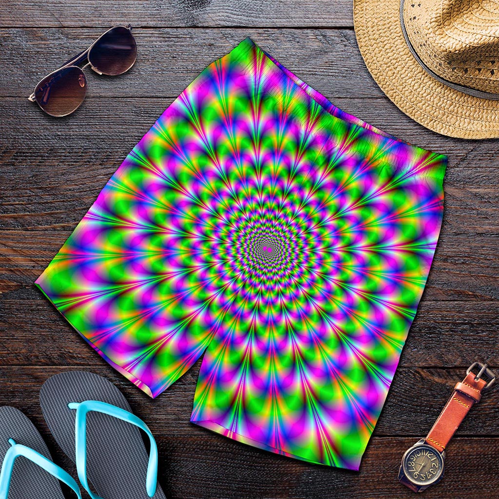 Neon Psychedelic Optical Illusion Men's Shorts