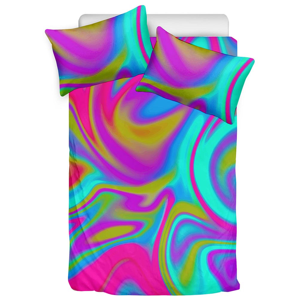 Neon Psychedelic Trippy Print Duvet Cover Bedding Set