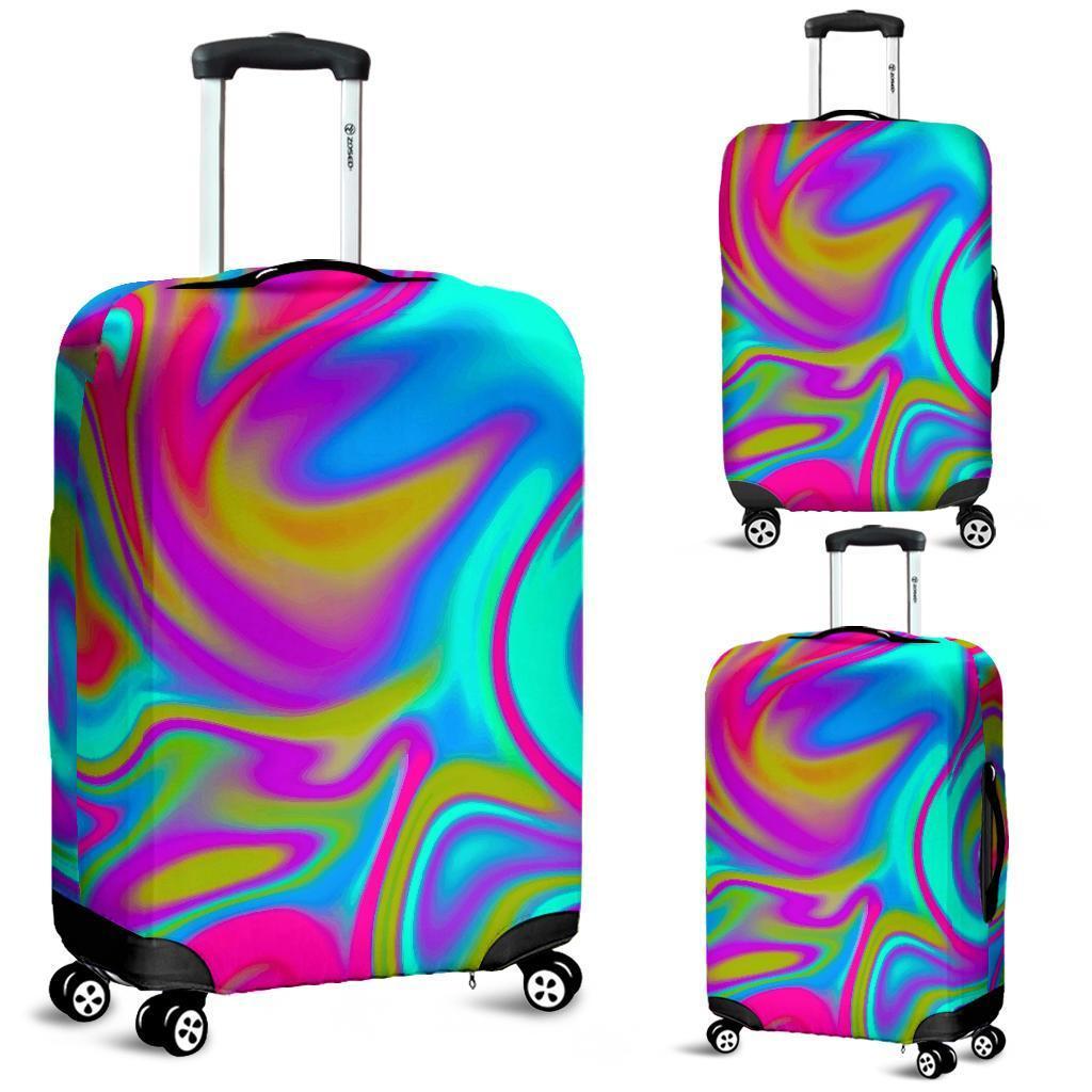 Neon Psychedelic Trippy Print Luggage Cover GearFrost