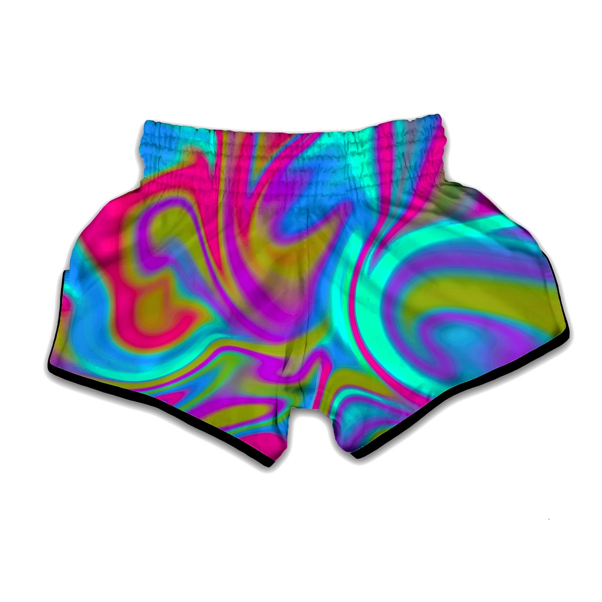 Neon Psychedelic Trippy Print Muay Thai Boxing Shorts