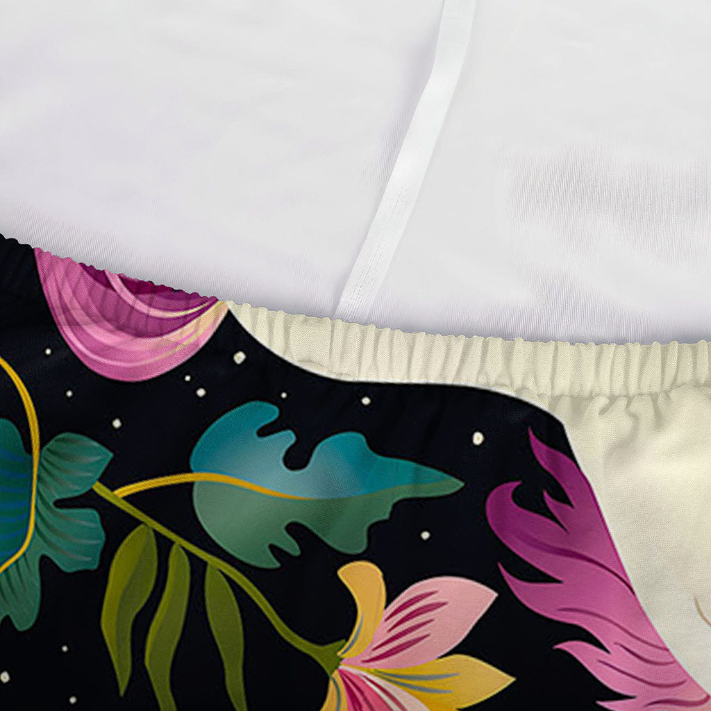 Night Floral Unicorn Pattern Print Sofa Cover