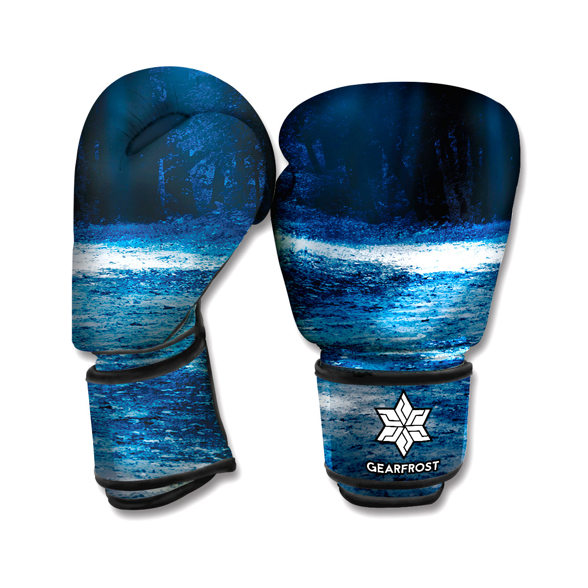 Night Forest And Moonlight Print Boxing Gloves