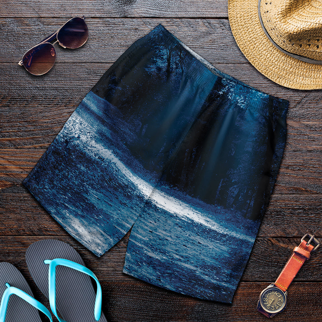 Night Forest And Moonlight Print Men's Shorts