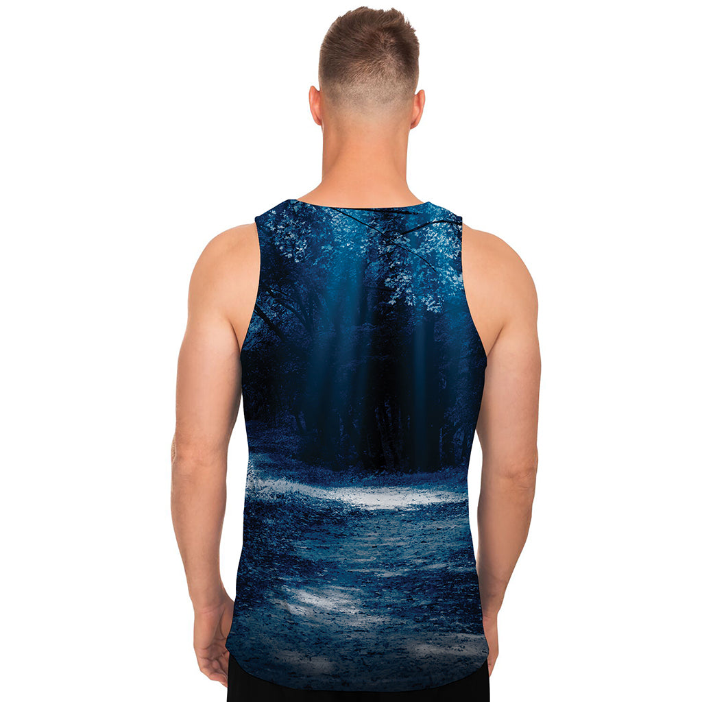 Night Forest And Moonlight Print Men's Tank Top