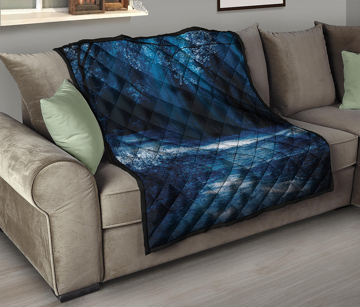 Night Forest And Moonlight Print Quilt