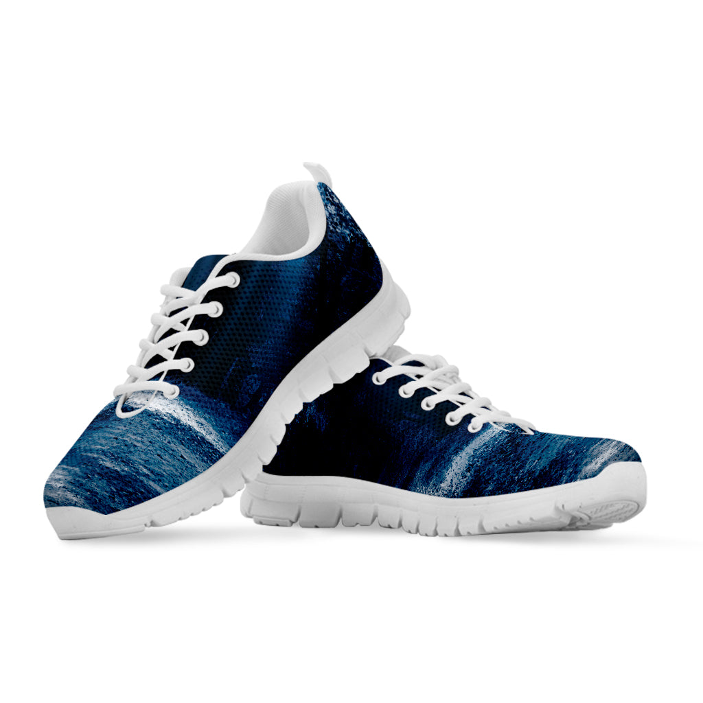 Night Forest And Moonlight Print White Sneakers