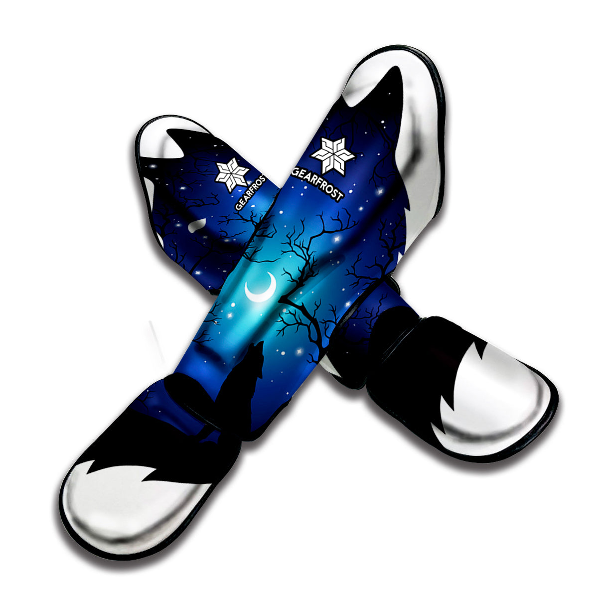 Night Forest Wolf Spirit Print Muay Thai Shin Guard