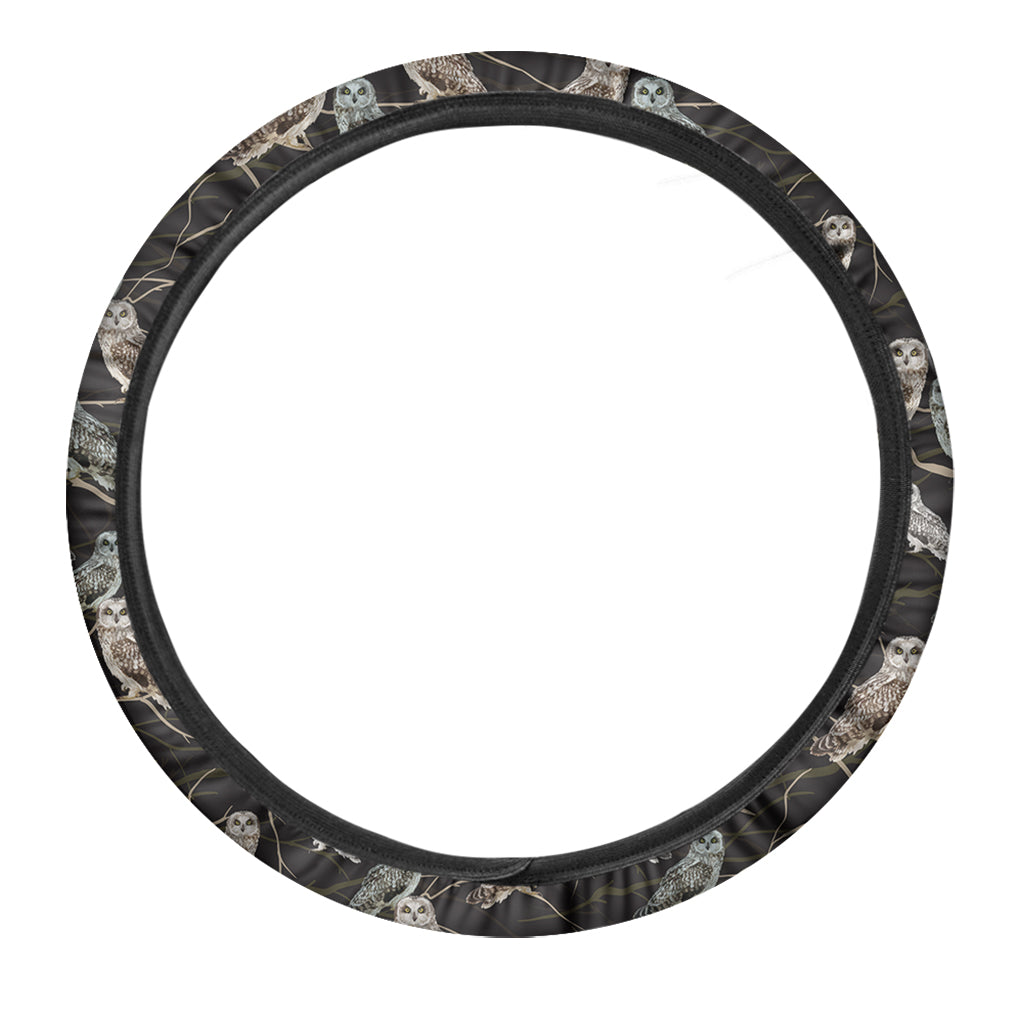 Night Owl Pattern Print Car Steering Wheel Cover