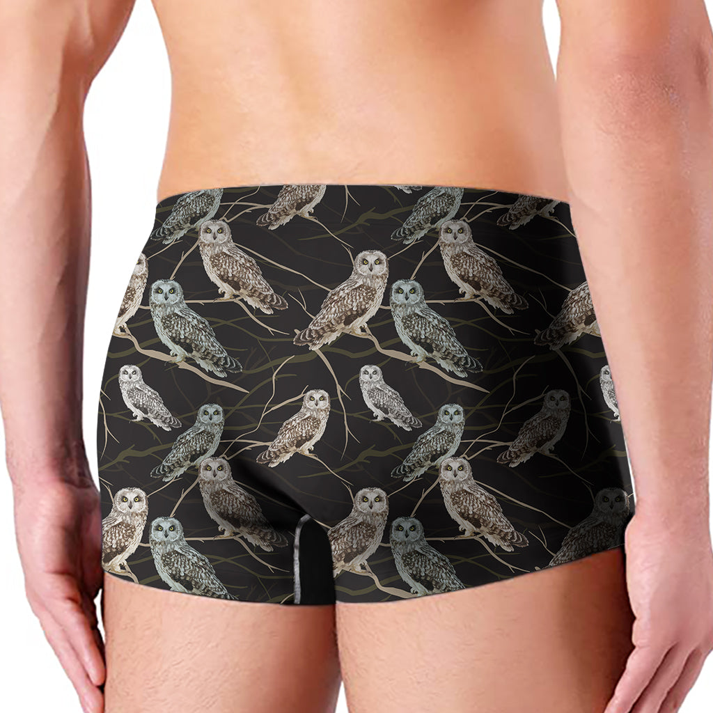 Night Owl Pattern Print Men's Boxer Briefs