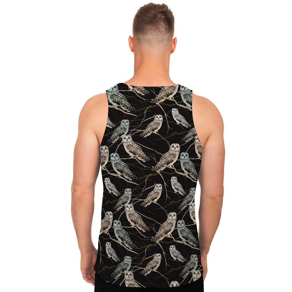 Night Owl Pattern Print Men's Tank Top