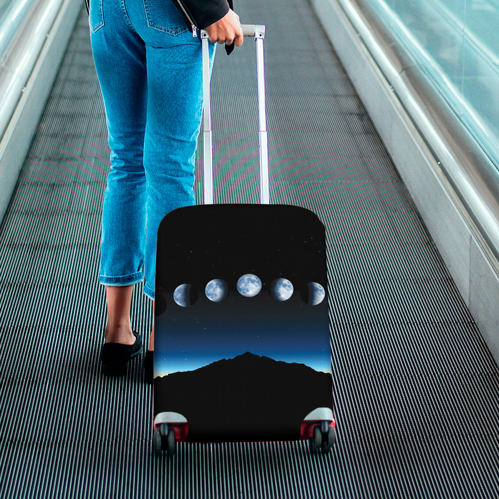 Night Sky And Moon Phase Print Luggage Cover