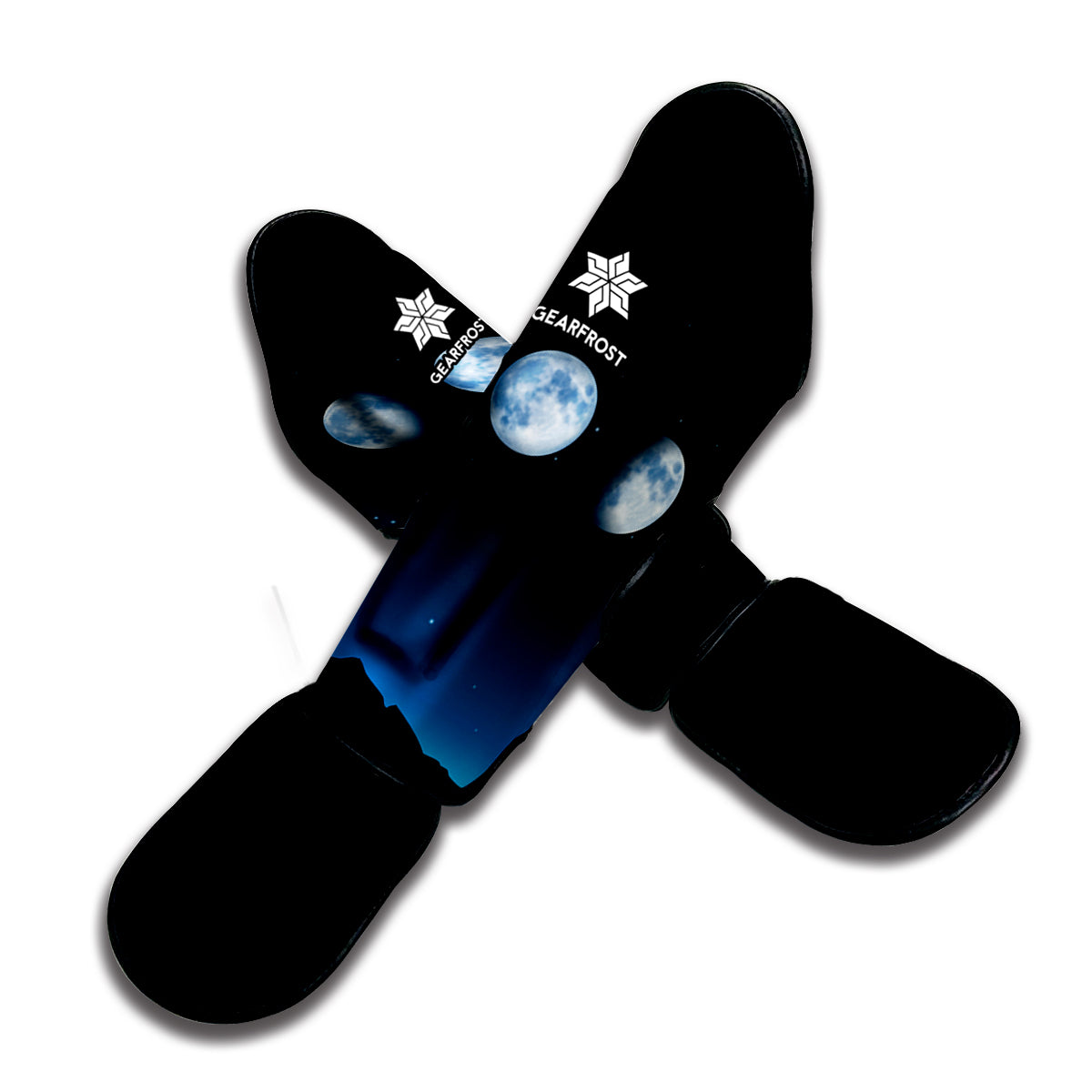 Night Sky And Moon Phase Print Muay Thai Shin Guard