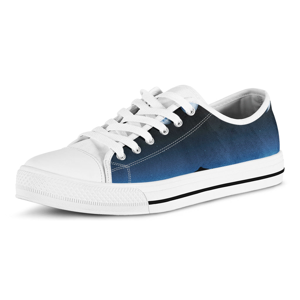 Night Sky And Moon Phase Print White Low Top Shoes