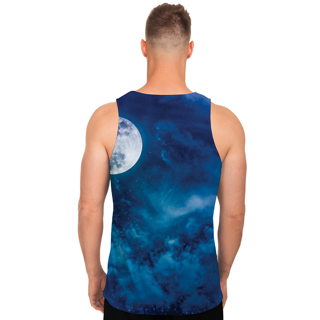 Night Sky And Moonlight Print Men's Tank Top