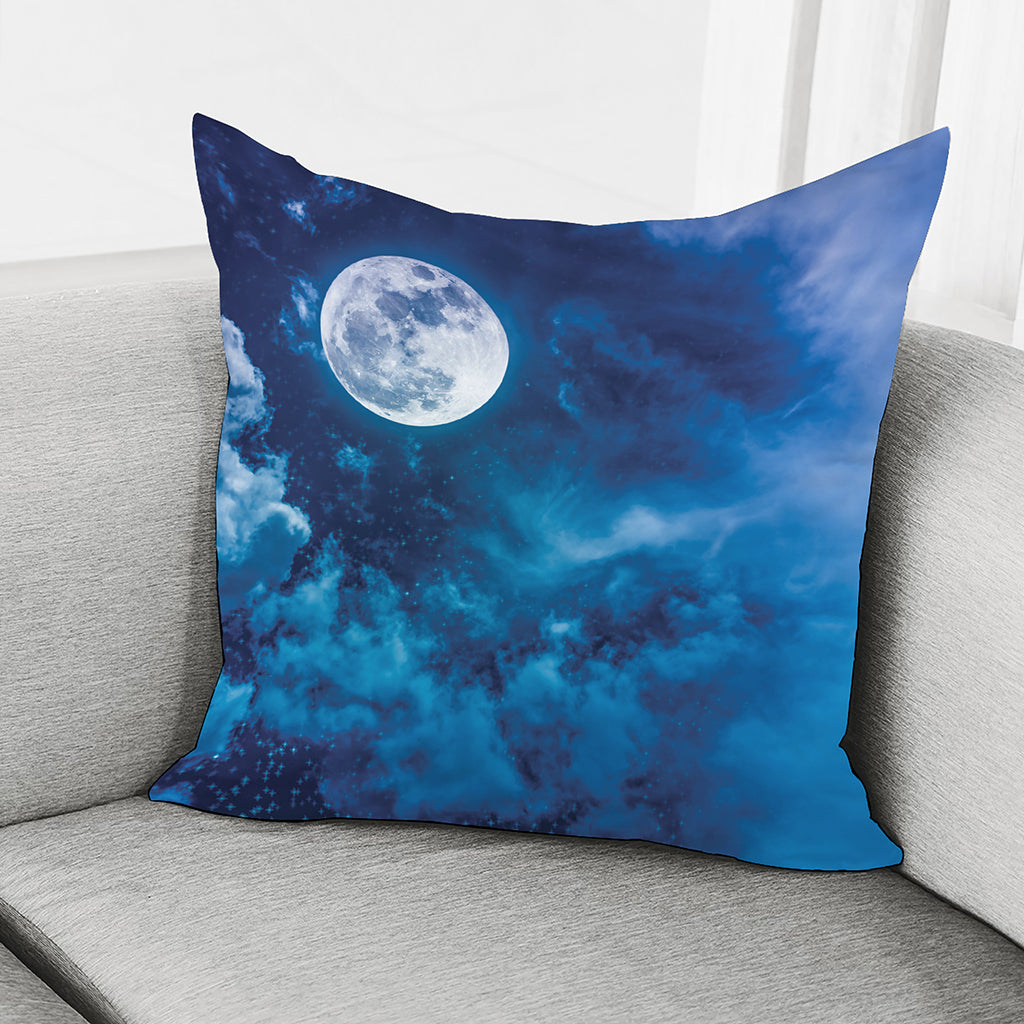 Night Sky And Moonlight Print Pillow Cover