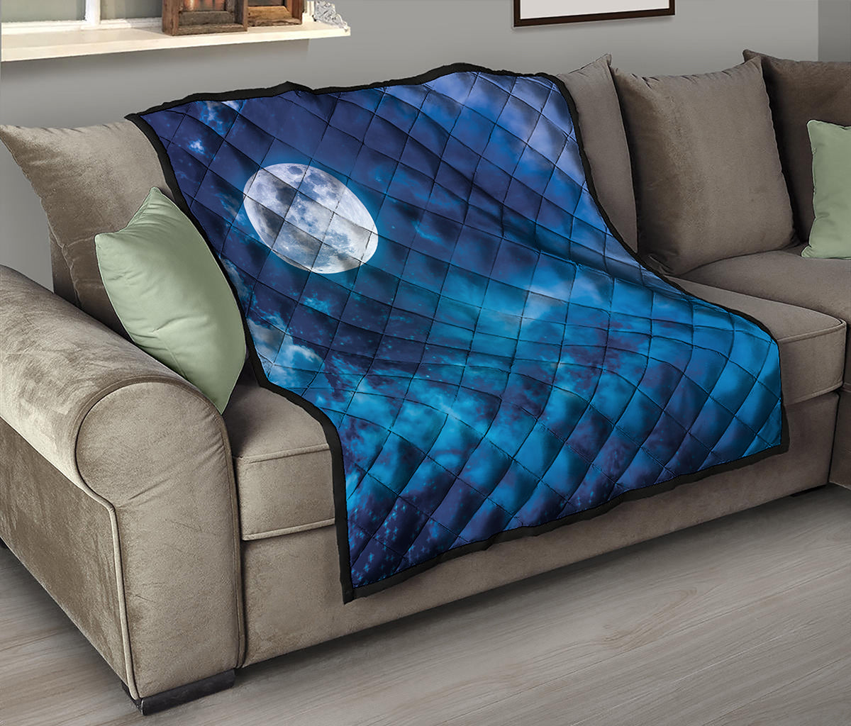 Night Sky And Moonlight Print Quilt