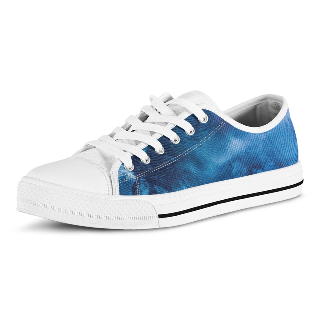 Night Sky And Moonlight Print White Low Top Shoes