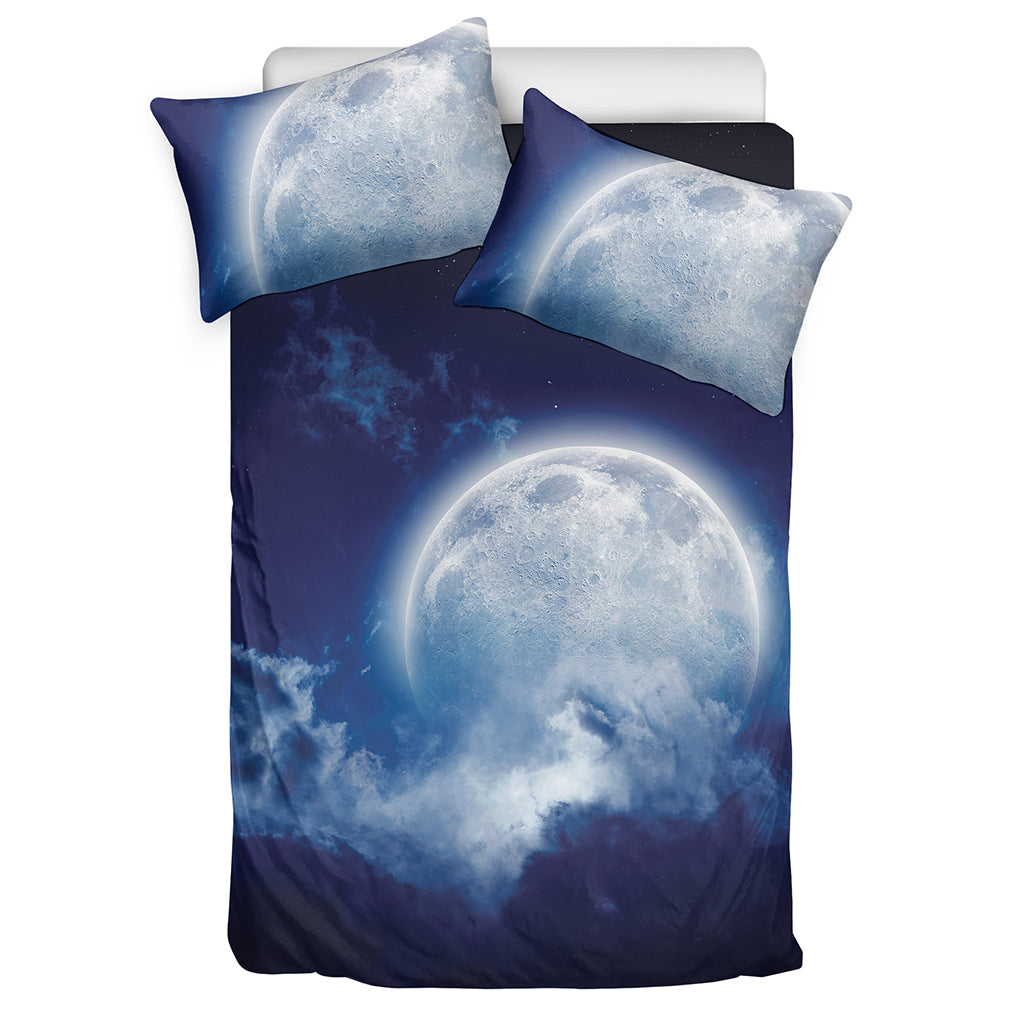 Night Sky Full Moon Print Duvet Cover Bedding Set