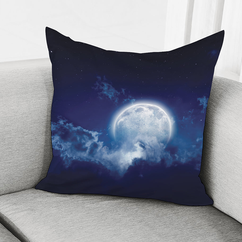 Night Sky Full Moon Print Pillow Cover