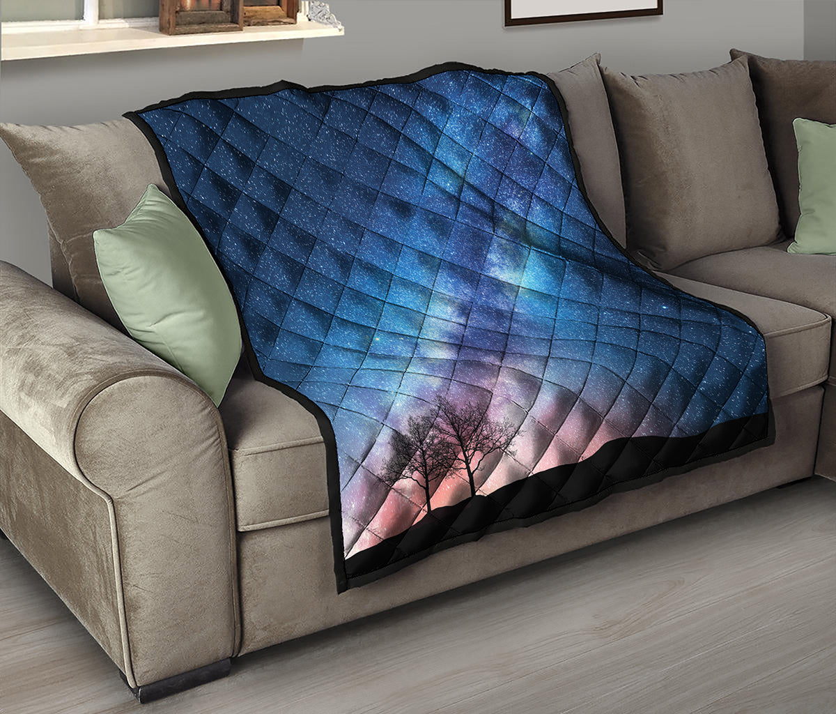 Night Sky Milky Way Print Quilt
