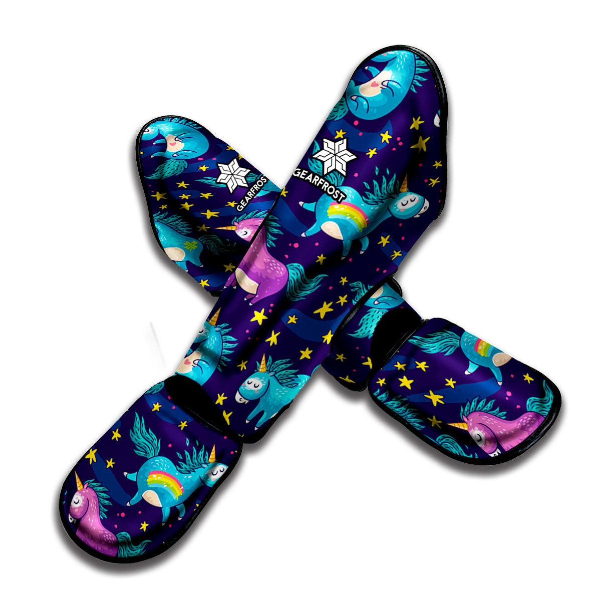 Night Star Unicorn Pattern Print Muay Thai Shin Guard
