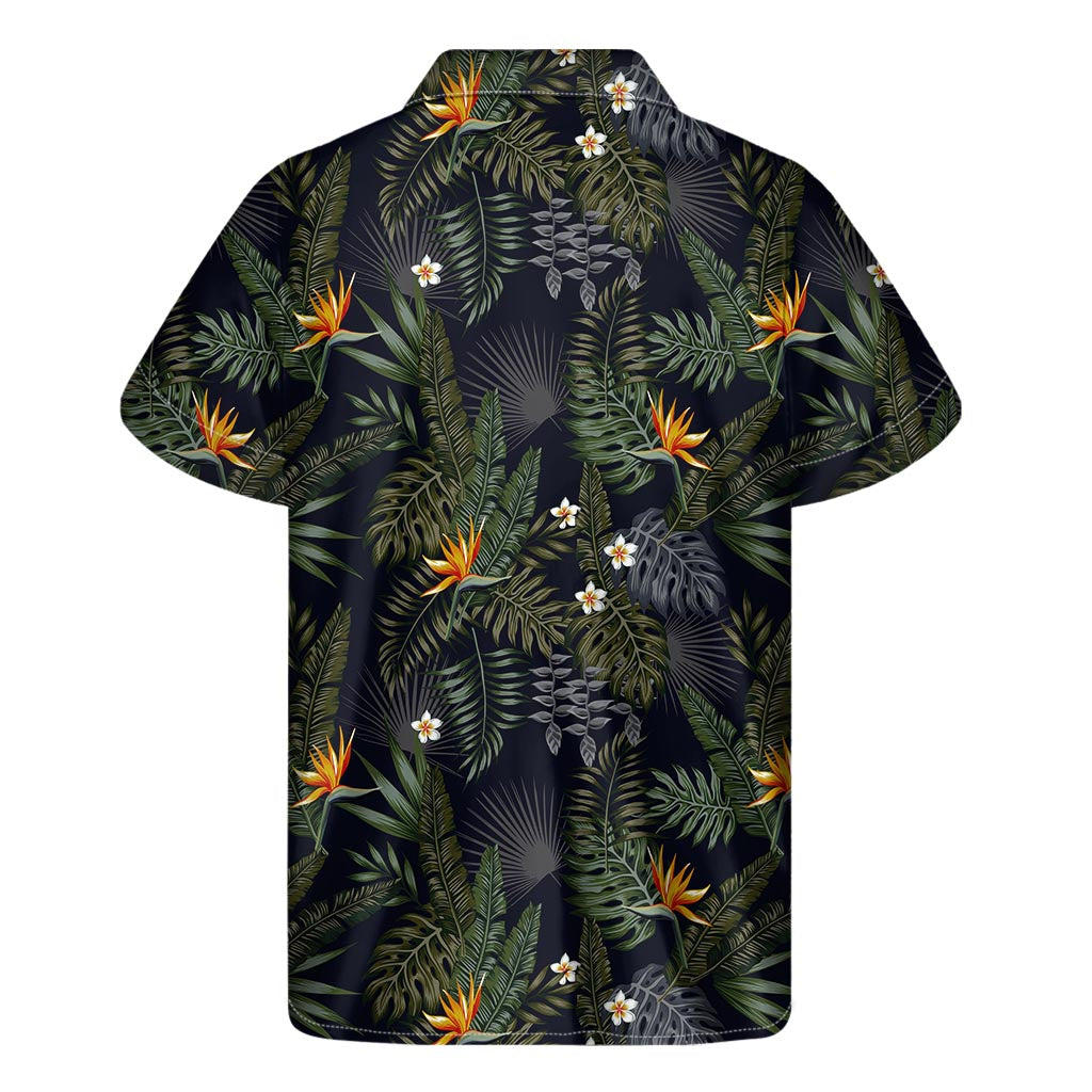 Night Tropical Hawaii Pattern Print Men's Short Sleeve Shirt