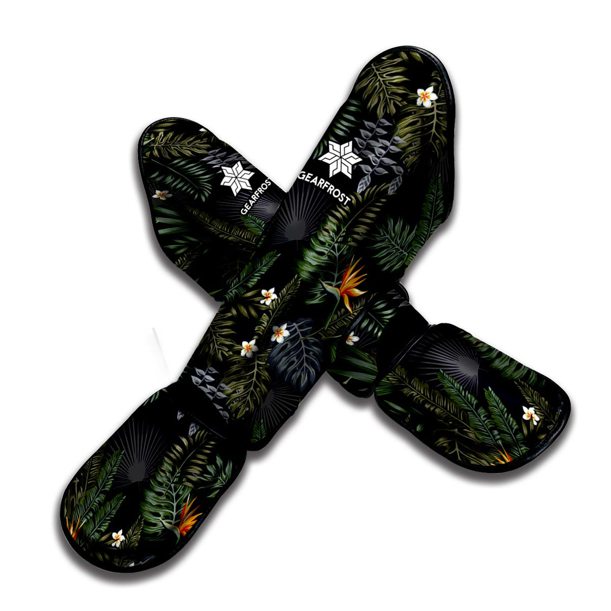 Night Tropical Hawaii Pattern Print Muay Thai Shin Guard