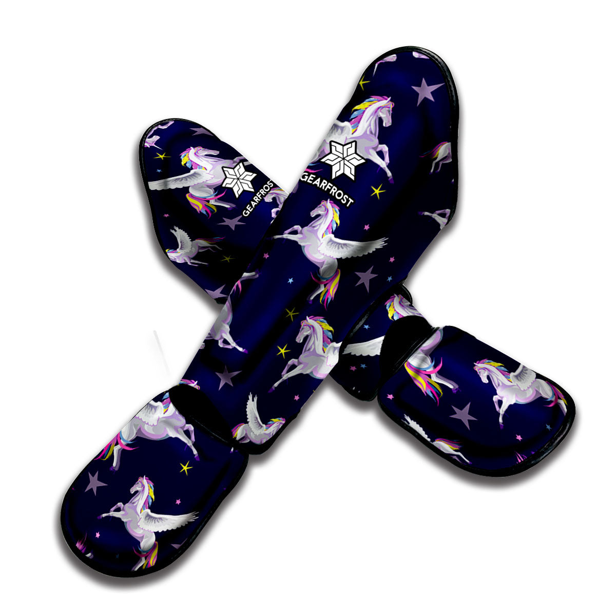 Night Winged Unicorn Pattern Print Muay Thai Shin Guard