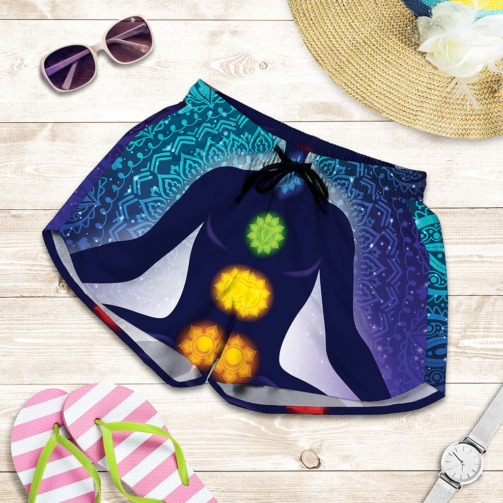 Nine Chakras Aura Print Women's Shorts