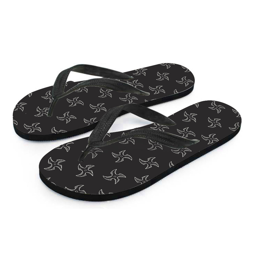 Ninja Shuriken Pattern Print Flip Flops
