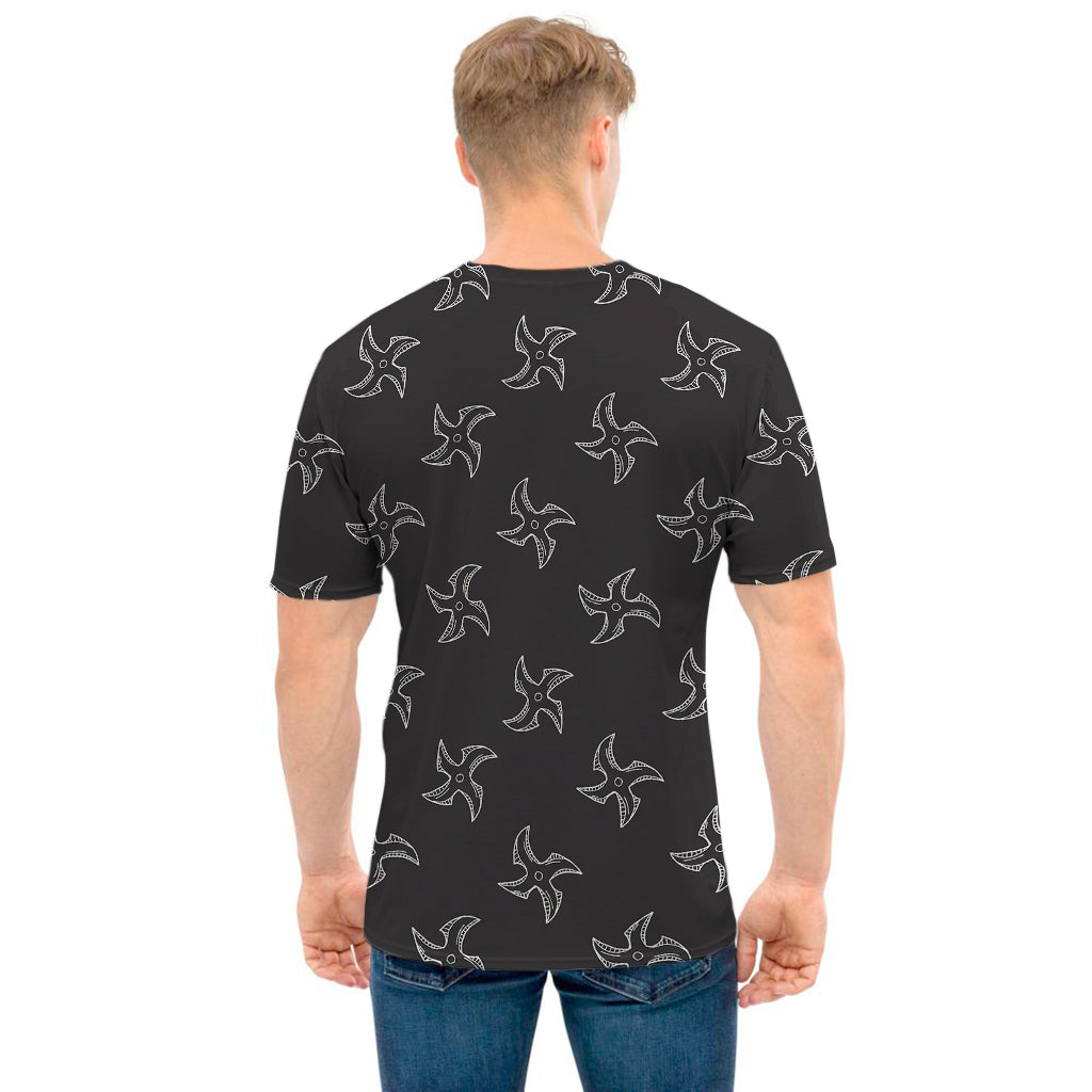 Ninja Shuriken Pattern Print Men's T-Shirt