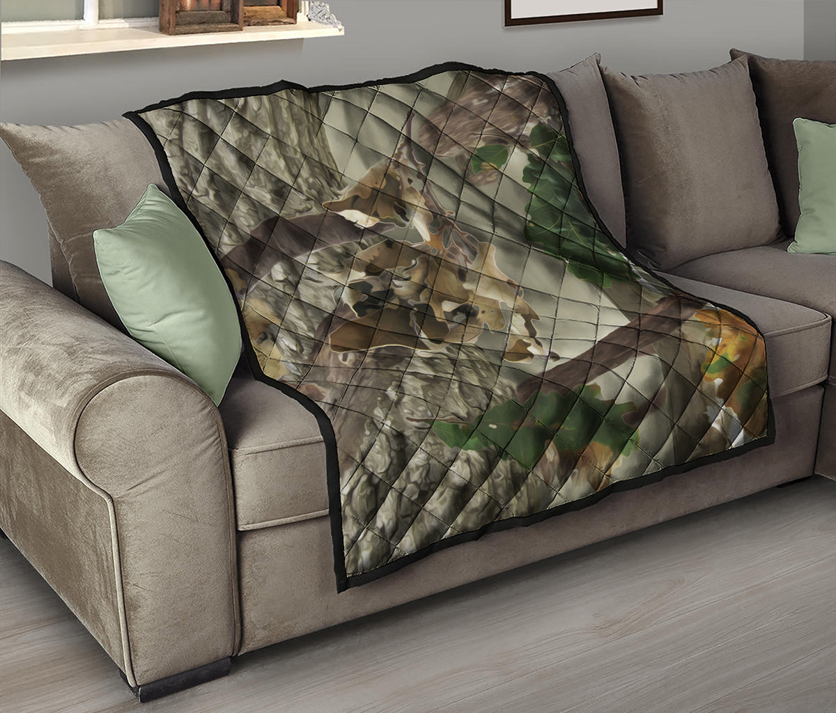 Oak Tree Hunting Camouflage Print Quilt