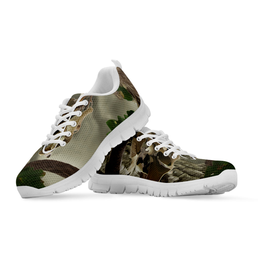 Oak Tree Hunting Camouflage Print White Sneakers