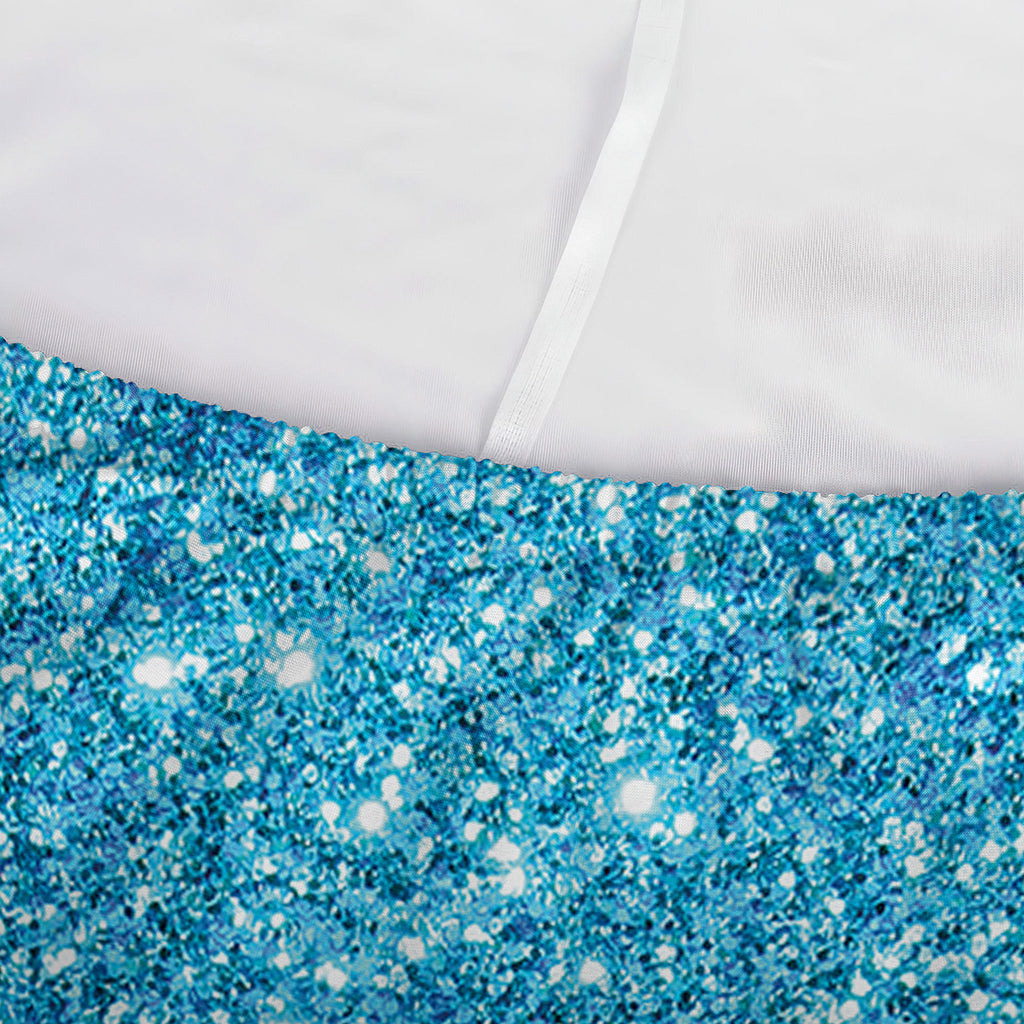 Ocean Blue Glitter Artwork Print (NOT Real Glitter) Sofa Cover