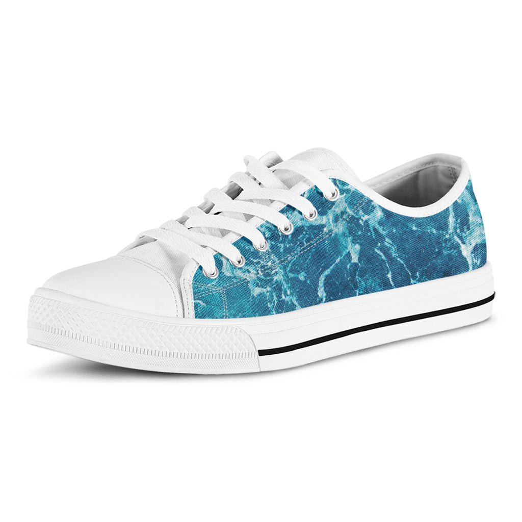 Ocean Surface Print White Low Top Shoes