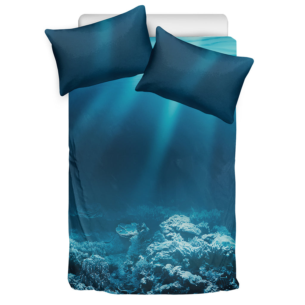 Ocean Underwater Print Duvet Cover Bedding Set