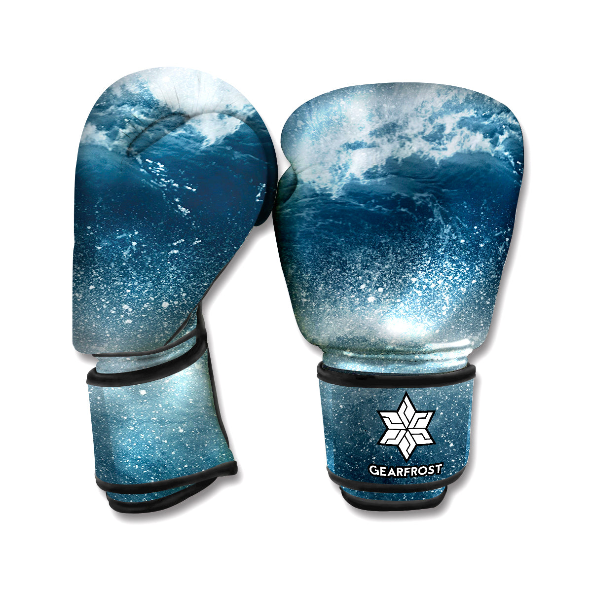 Ocean Wave Print Boxing Gloves