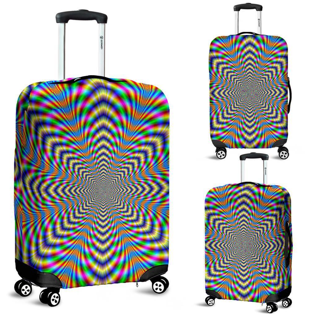 Octagonal Psychedelic Optical Illusion Luggage Cover GearFrost