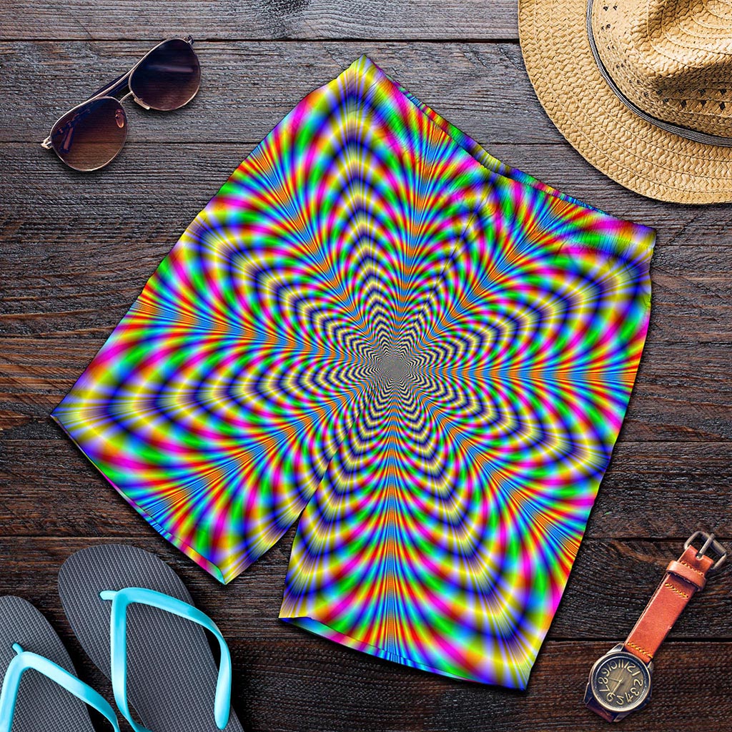 Octagonal Psychedelic Optical Illusion Men's Shorts