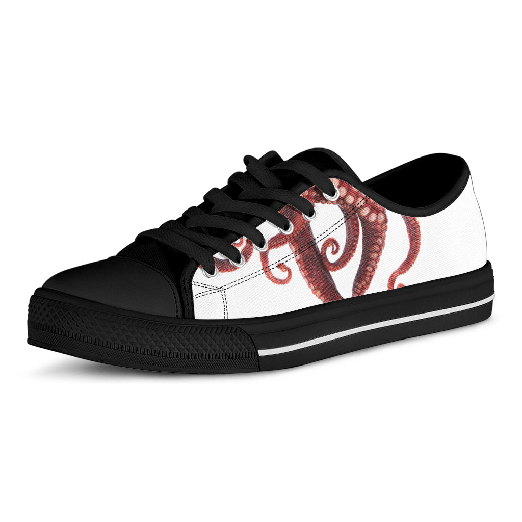 Octopus Tentacles Print Black Low Top Shoes