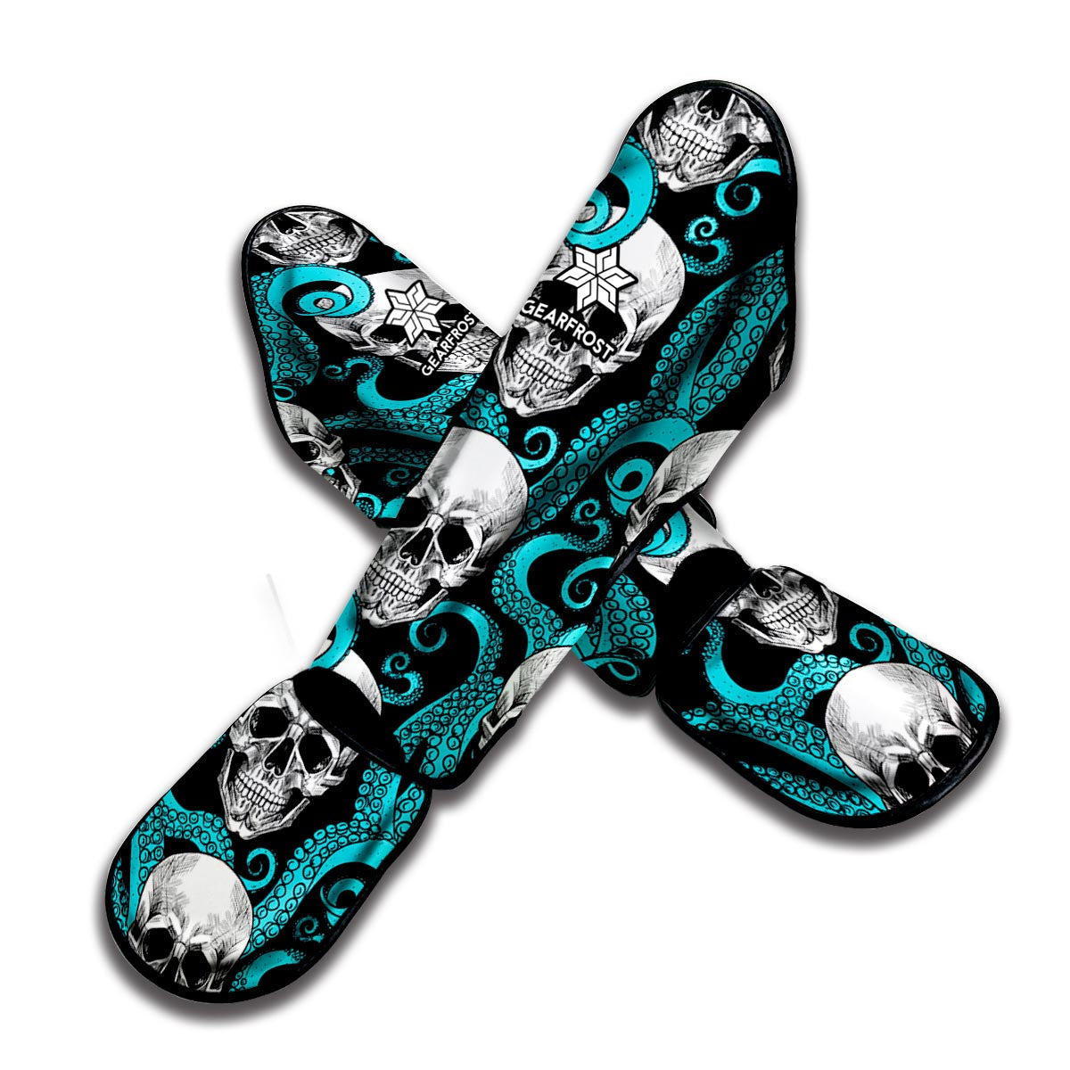Octopus Tentacles Skull Pattern Print Muay Thai Shin Guard