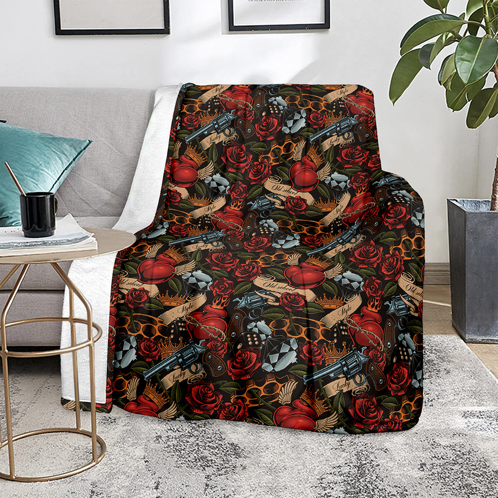 Old School Tattoo Print Blanket