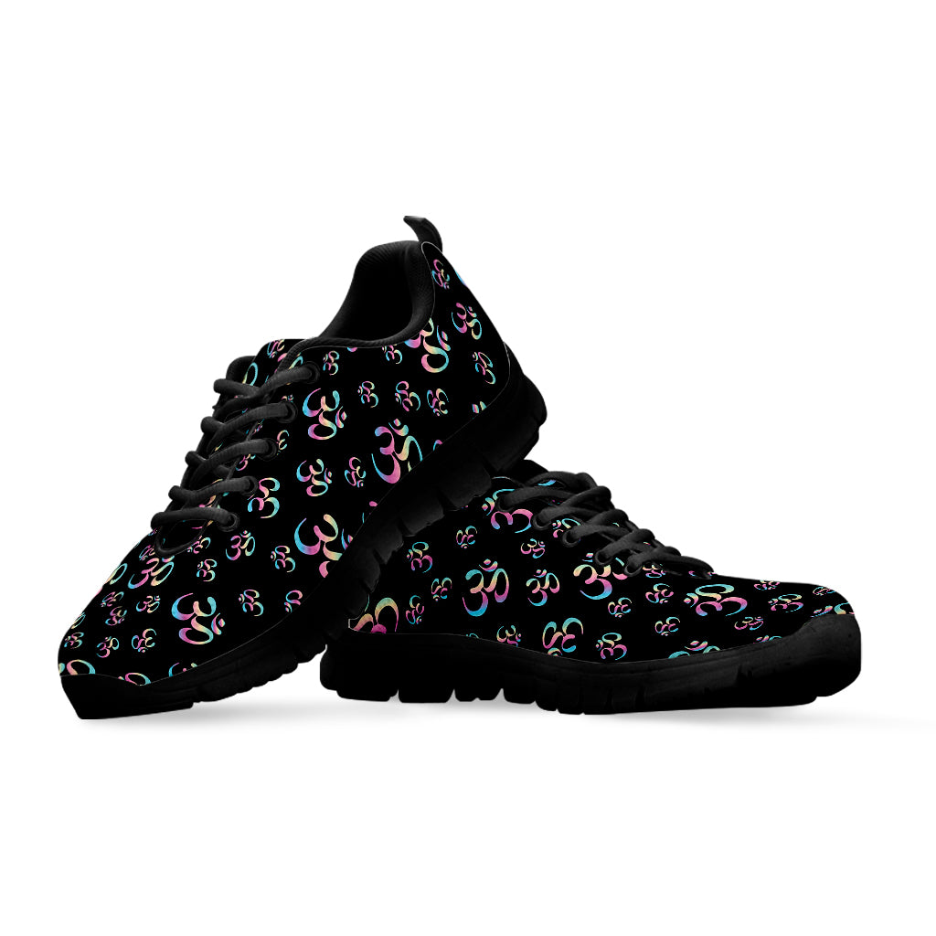 Om Sign Pattern Print Black Sneakers