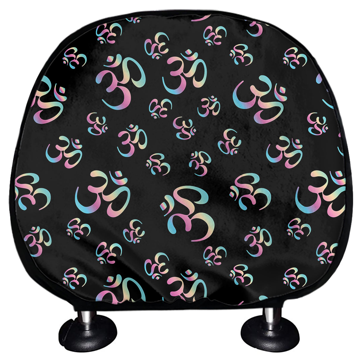 Om Sign Pattern Print Car Headrest Covers