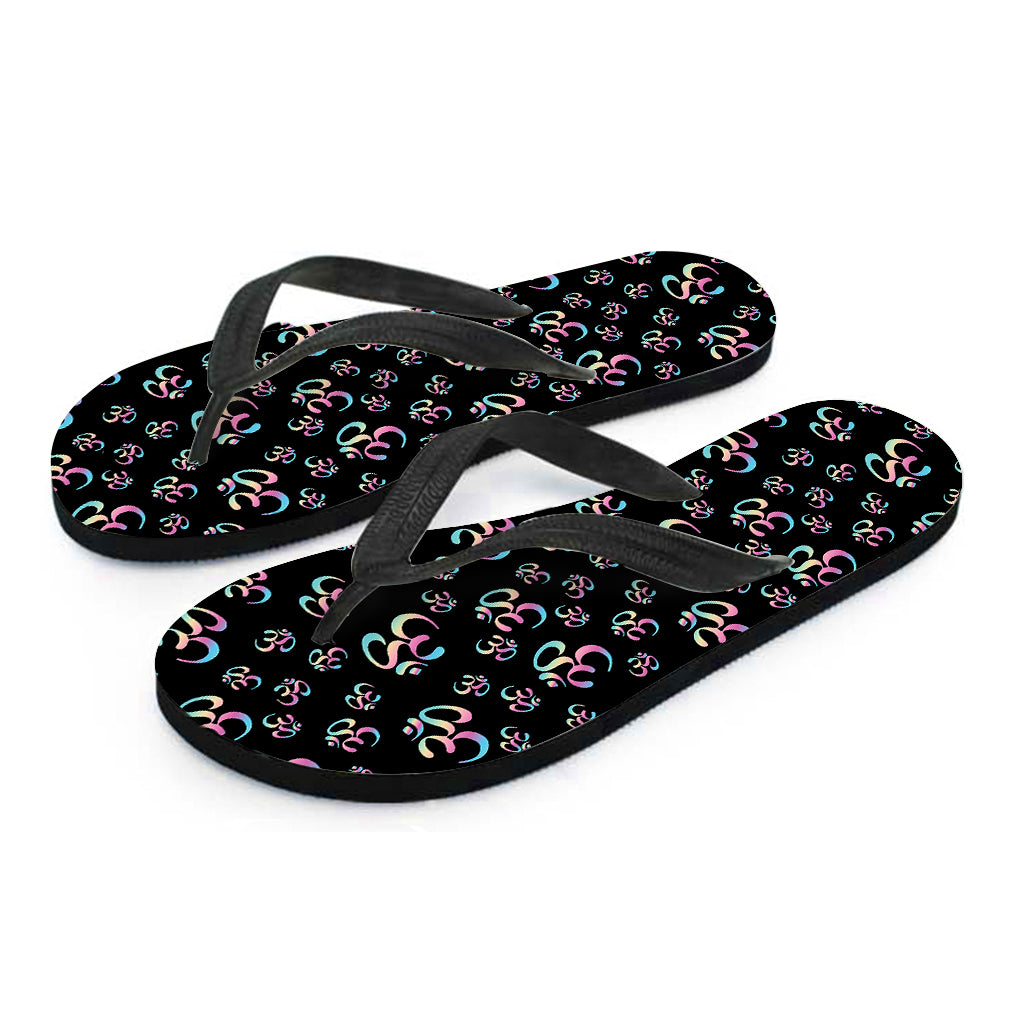 Om Sign Pattern Print Flip Flops