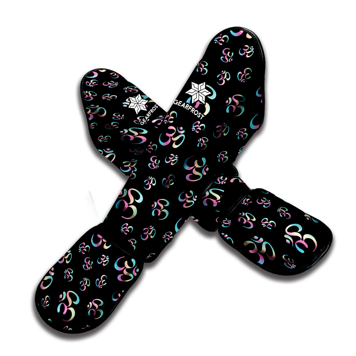Om Sign Pattern Print Muay Thai Shin Guard