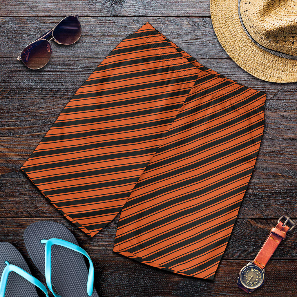 Orange And Black Halloween Pattern Print Men's Shorts