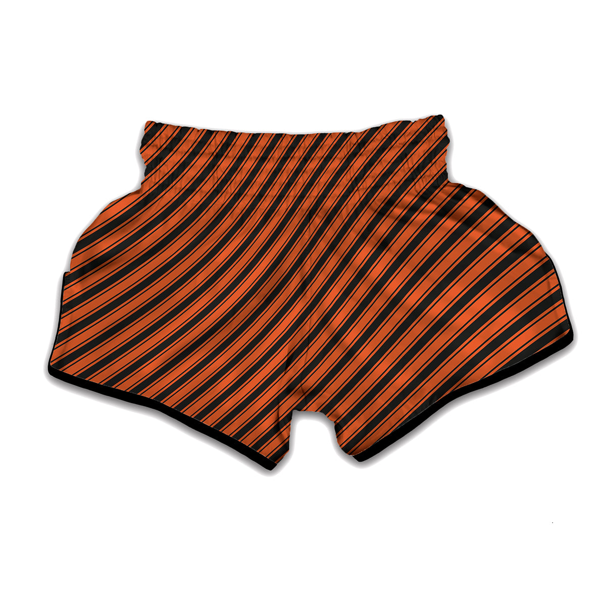 Orange And Black Halloween Pattern Print Muay Thai Boxing Shorts